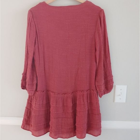 ndigo Soul tunic / dress top fully lined with crochet detailing boho. - Picture 4 of 6